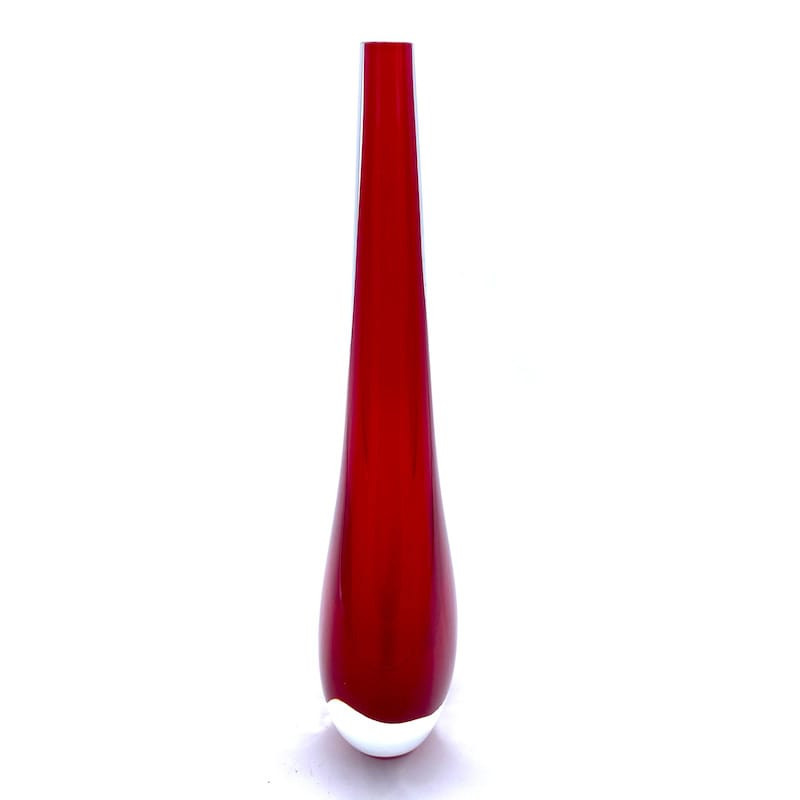 STILLA Vaso rosso moderno alto in vetro murano