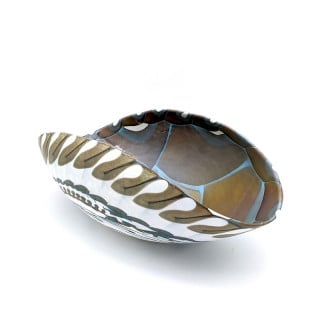 bronze iridescent glass centrepiece