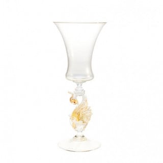 Venezia goblet in transparent glass with gold details