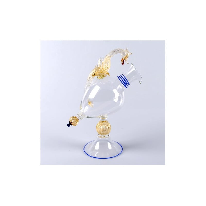 elegant luxury goblet with gold and blue decoration