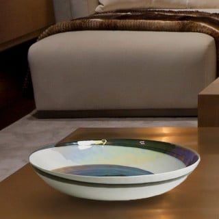 Murano Glass Black Ivory Plate