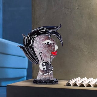 modern woman head sculpture living room décor