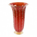 BOLLE Large red and gold vase with gold leaf