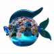 Murano fish sculpture in blue blown glass