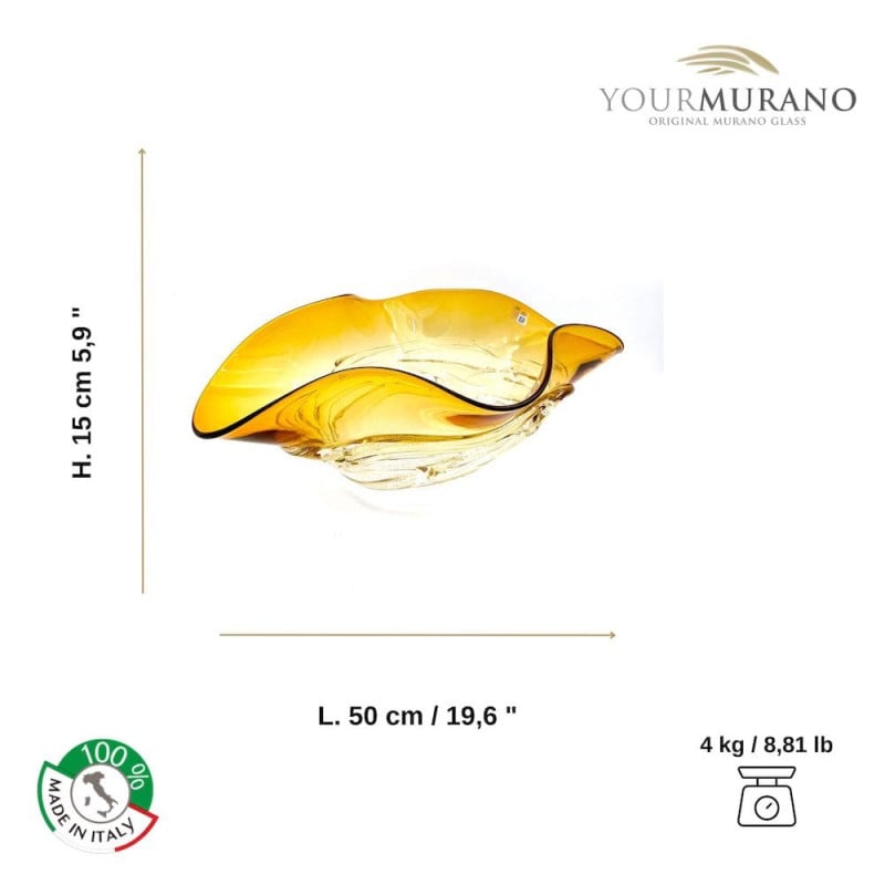 centrotavola misure di vetro di Murano