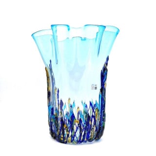 Murano Glass Blue Decorative Vase