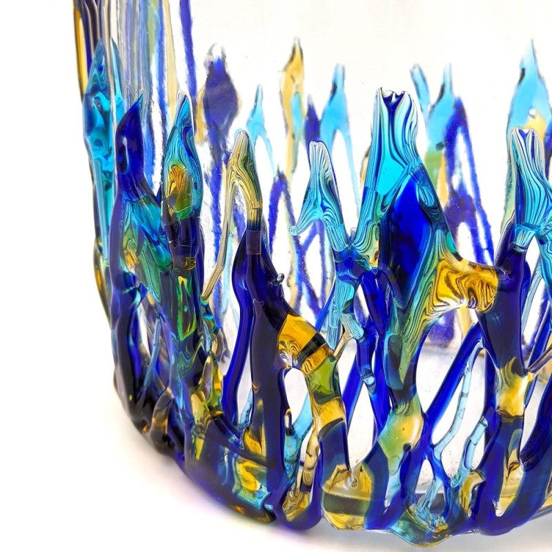AMALFI tall light blue marine-themed vase