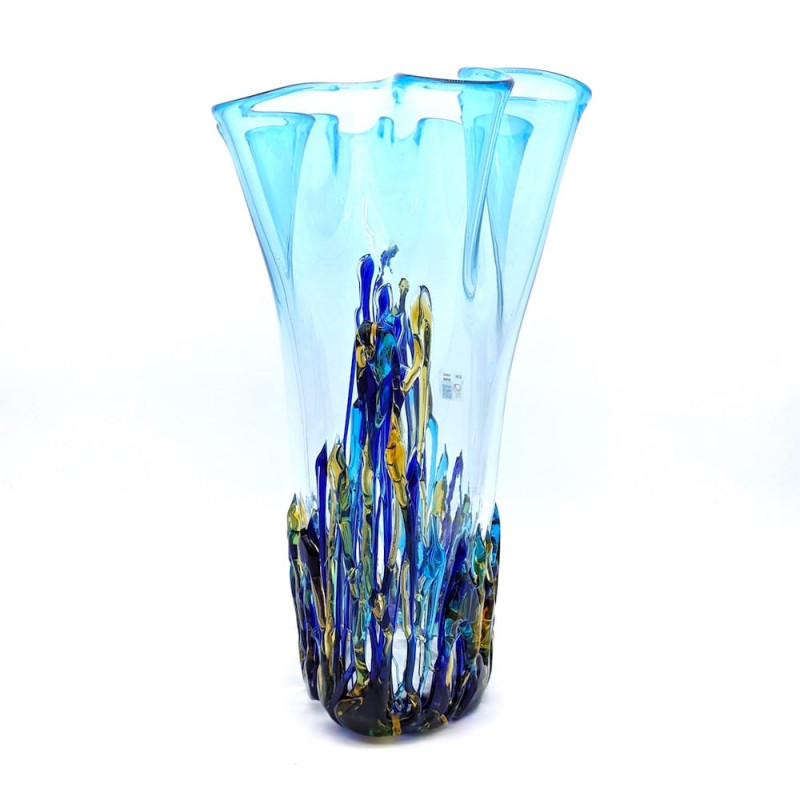 AMALFI tall light blue marine-themed vase