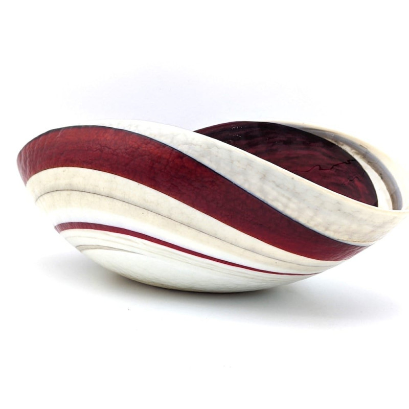 ALTANA red and ivory glass bowl