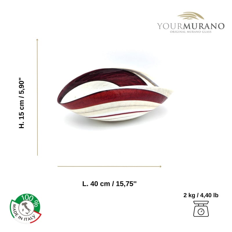 misure centrotavola in vetro di Murano