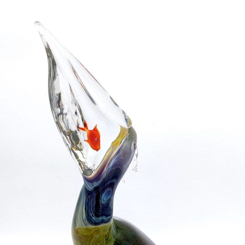 PELICAN Murano Chalcedony Glass Masterpiece