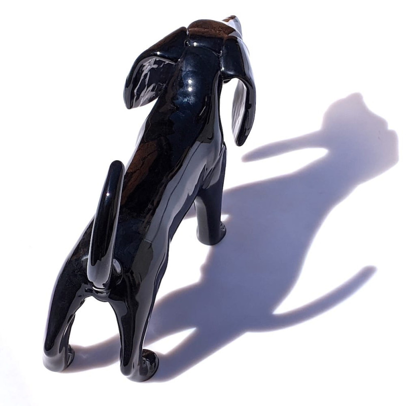 SALLY Murano Glass black dachshund