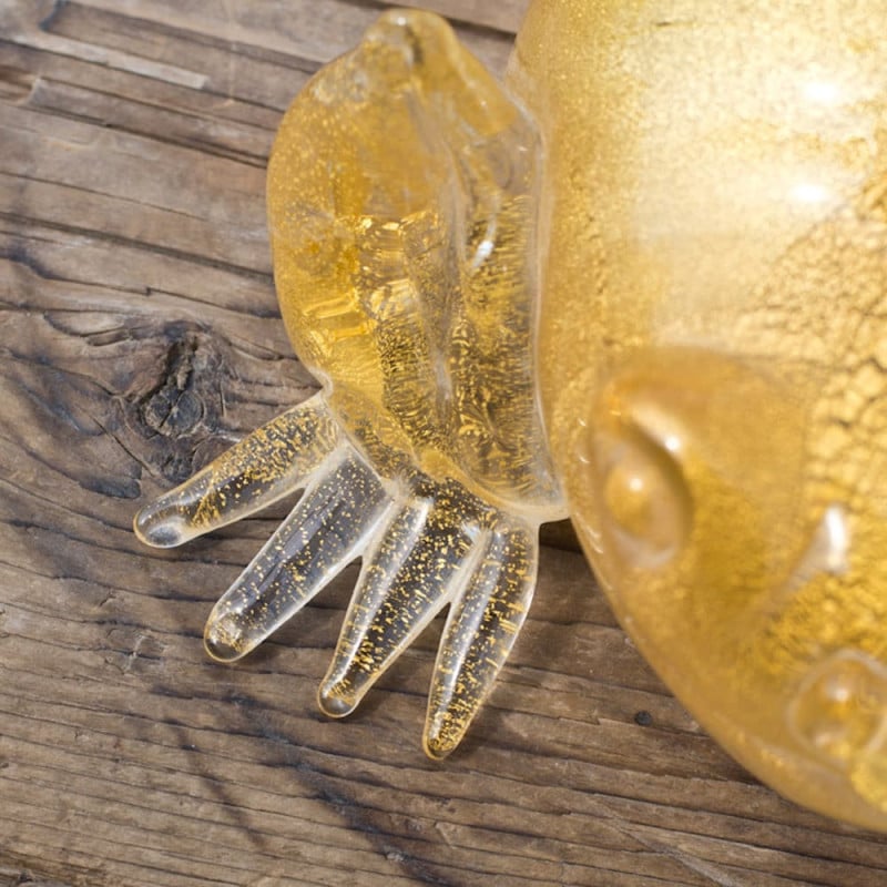 scultura di rana in vetro moderna Made in Italy