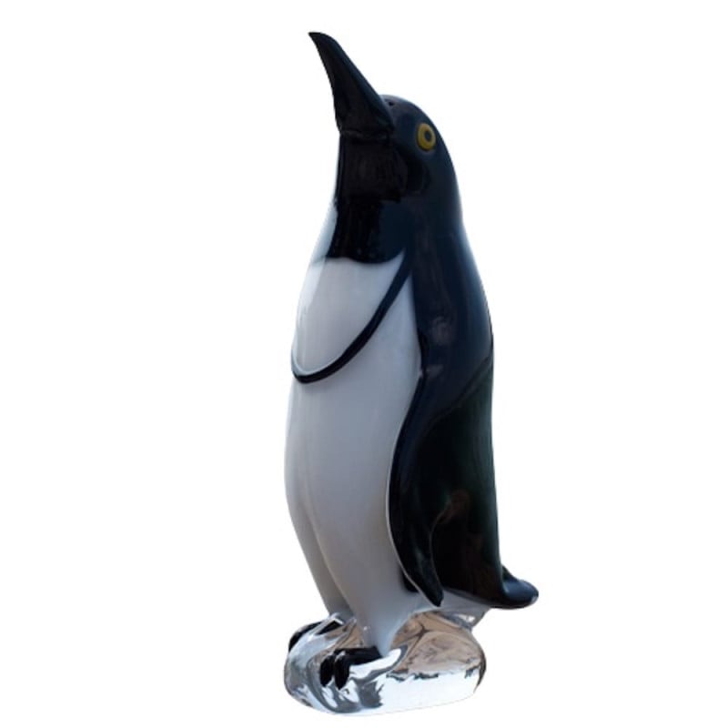 Scultura di pinguino in vetro di Murano