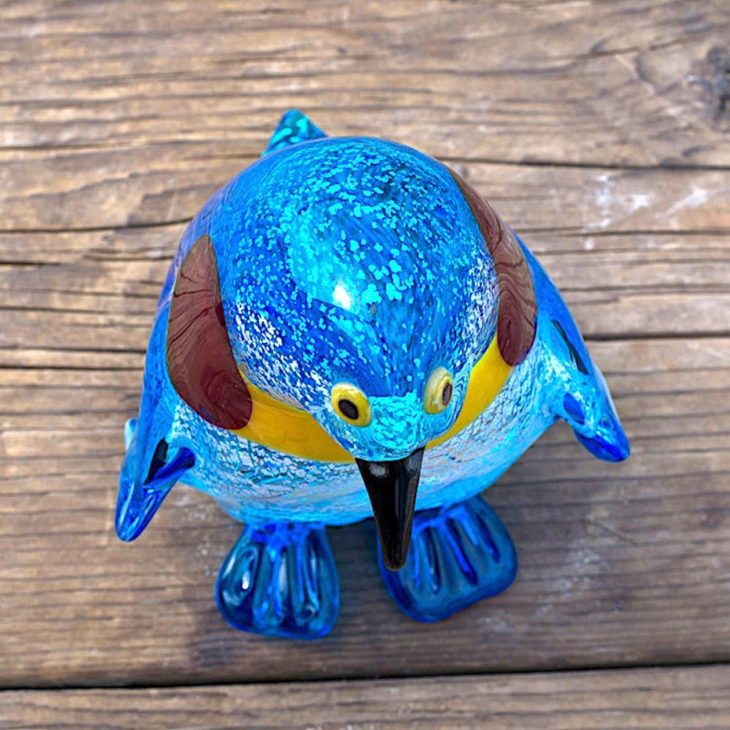 PINGU Murano Glass light blue silver Penguin figure