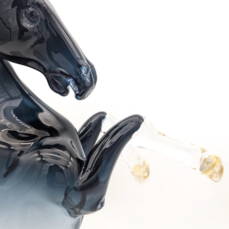 Contemporary horse glass sculpture Made in Italy
