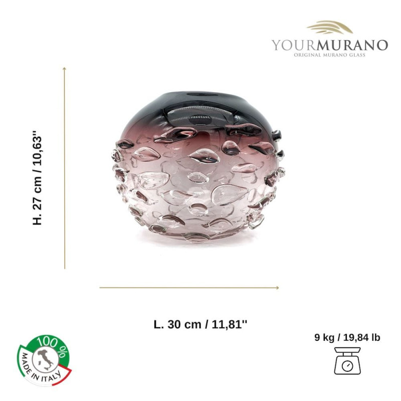 TITANO limited edition Murano Glass Amethyst Vase