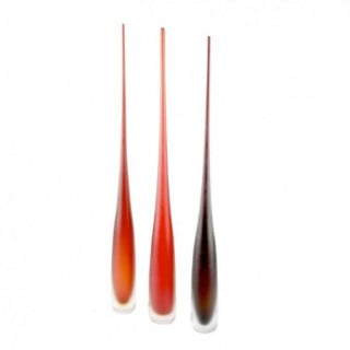 Vases set glass murano red