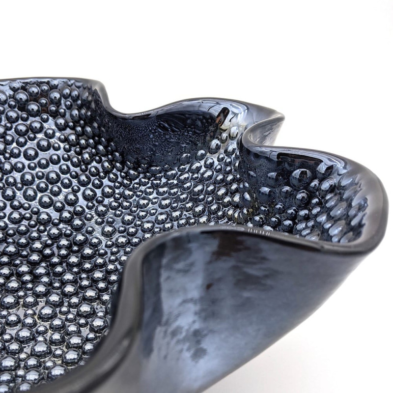 centerpiece luxury design in black murano glass