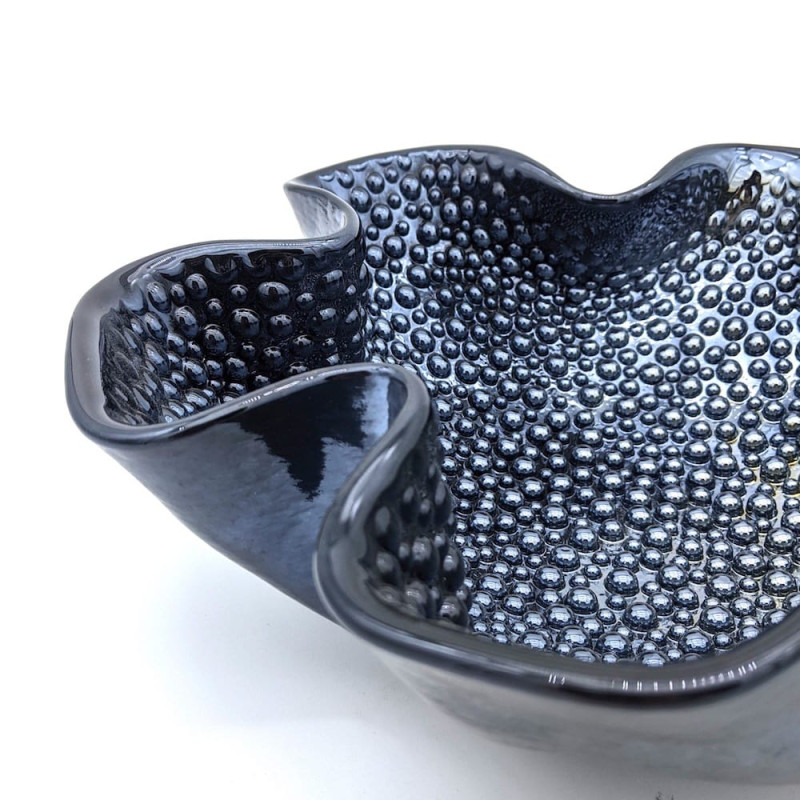 centerpiece in murano glass black bowl