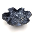 BASALT Murano Glass Black Bowl with Bubbles