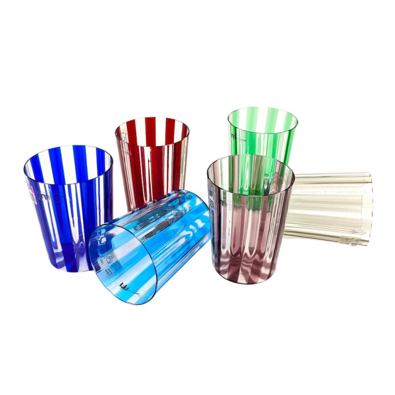 RAINBOW Colored Vertical Stripes Drinking Glasses