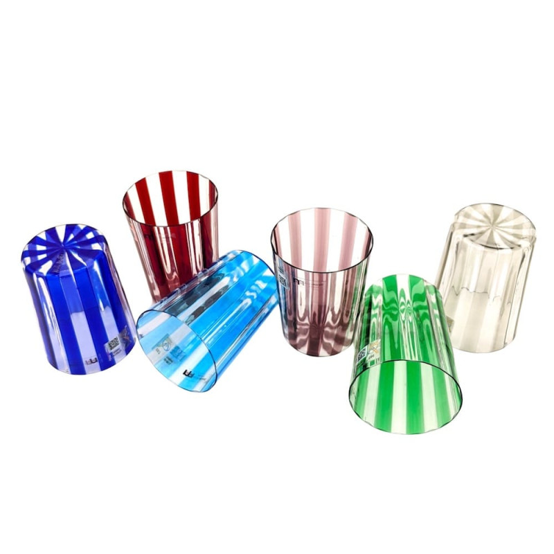RAINBOW Colored Vertical Stripes Drinking Glasses