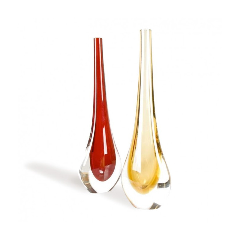 red yellow tall vases