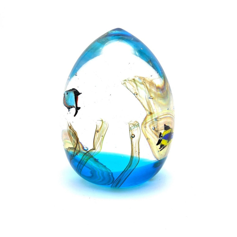 SEPA Murano Glass Aquarium with tropical Fishes