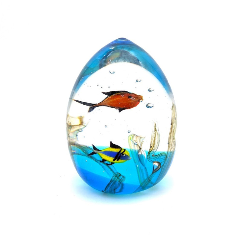 SEPA Murano Glass Aquarium with tropical Fishes
