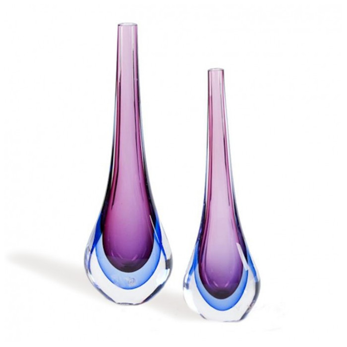 violet vases set murano