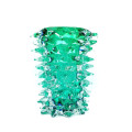 EMERALDINE Green Pointed Surface Vase Murano Glass