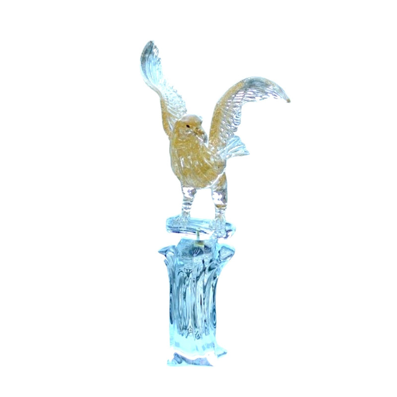 FALCON FLY Gold Murano Glass Falcon Sculpture