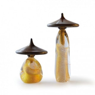 Scultura figure cinesi in vetro di Murano