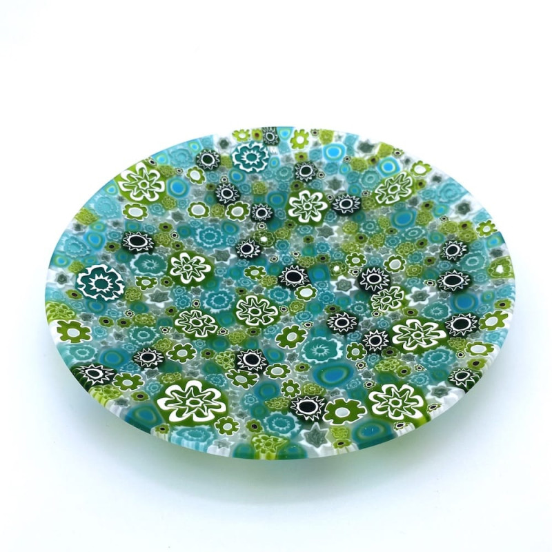BLOOM Murano Glass Green Plate Made in Italy