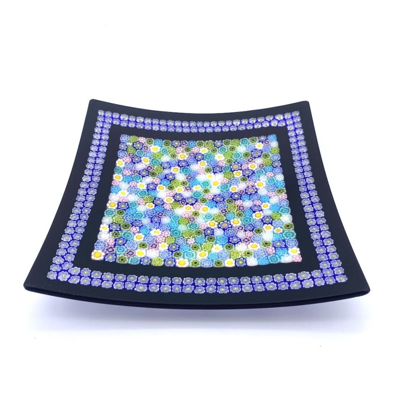 GARDEN BLUE Murano Glass Display Plate