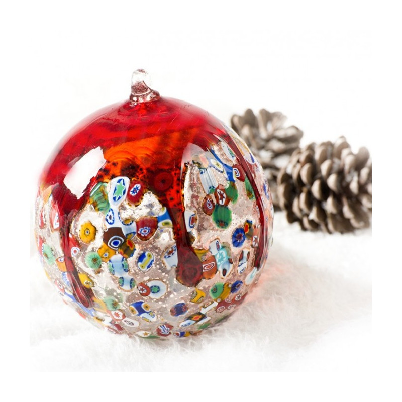 Venice red Christmas ball with murrhine tree decoration