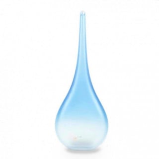 Venetian elongated glass drop vase azure