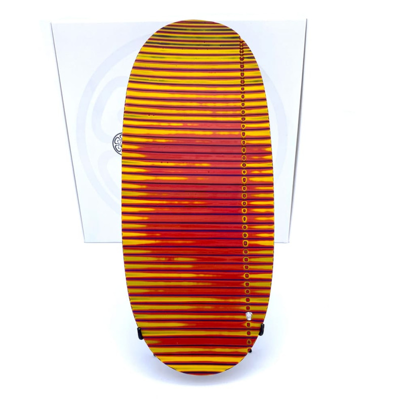 SURF ORANGE Oval Red Yellow Murano Glass Display Plate