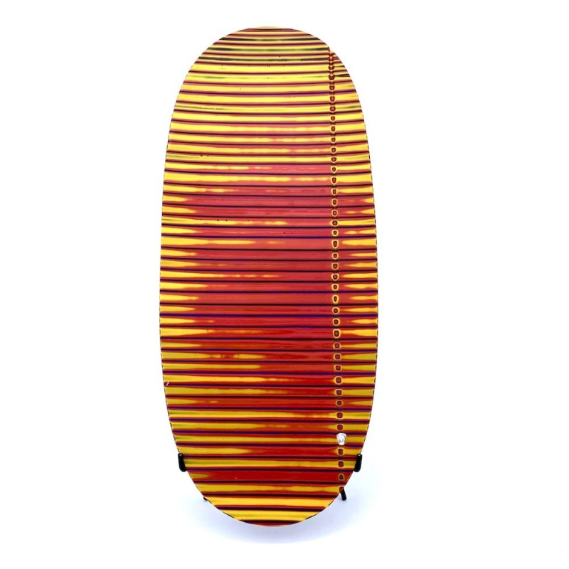 SURF ORANGE Oval Red Yellow Murano Glass Display Plate