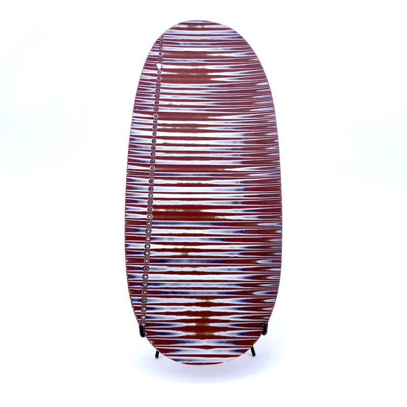 SURF RED Red White Handmade Display Plate Artistic Glass