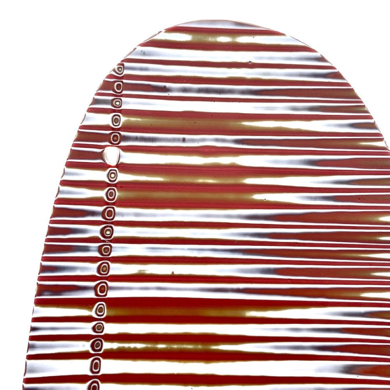 SURF RED Red White Handmade Display Plate Artistic Glass