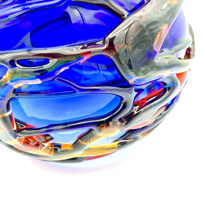 Blue Spherical Glass Vase