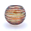 FUSION Murano Round Vase Enriched with Tricolor Filaments
