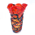 CHROMA FLY Red Vase from Murano Glass Tradition