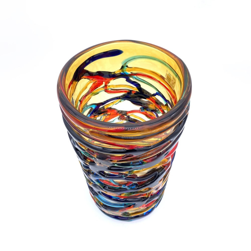 CHROMA TUBE Amber Elegant Murano Vase Artistic Design