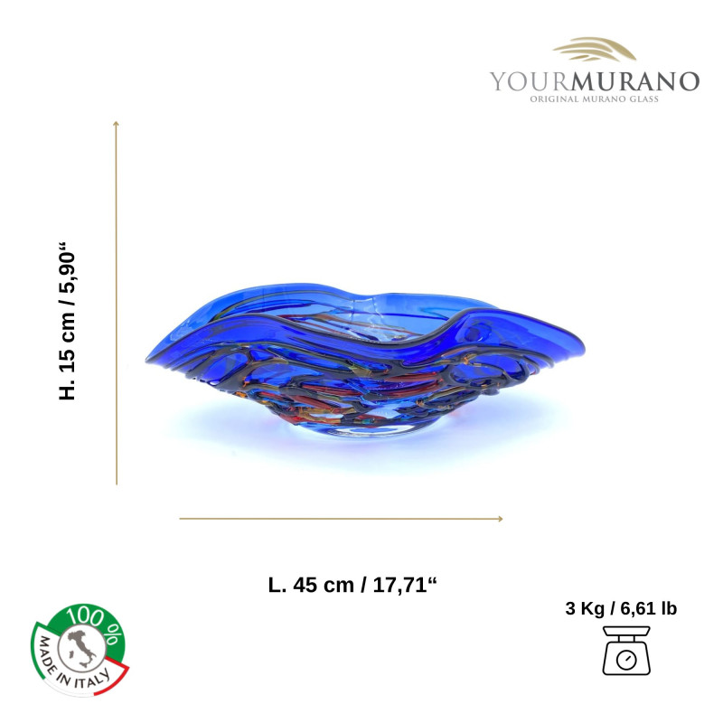 centerpiece in Murano Glass blue furniture modern details
