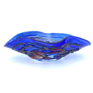 CHROMA SEA Blue Modern Fruit Bowl Handmade in Murano Island