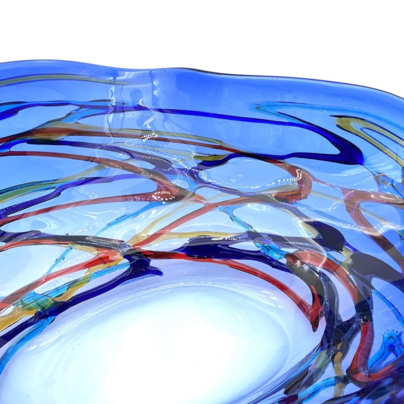 glass centerpiece blue design furniture