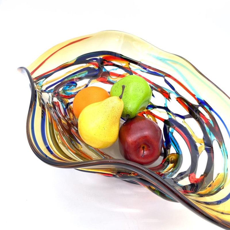 centrotavola portafrutta decorativo di lusso vetro di Murano